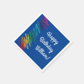 クレヨン子供の誕生日パーティーアートカワイイカラフル スタンダードカクテルナプキン (角)