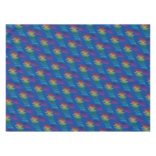 クレヨン子供の誕生日パーティーアートカワイイカラフル テーブルクロス (正面(横))