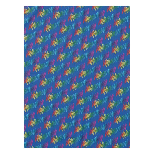 クレヨン子供の誕生日パーティーアートカワイイカラフル テーブルクロス (正面)