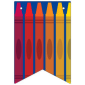 クレヨン子供の誕生日パーティーアートカワイイカラフル バンティングフラッグ (第1の旗)