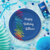 クレヨン子供の誕生日パーティーアートカワイイカラフル ペーパープレート (パーティー)