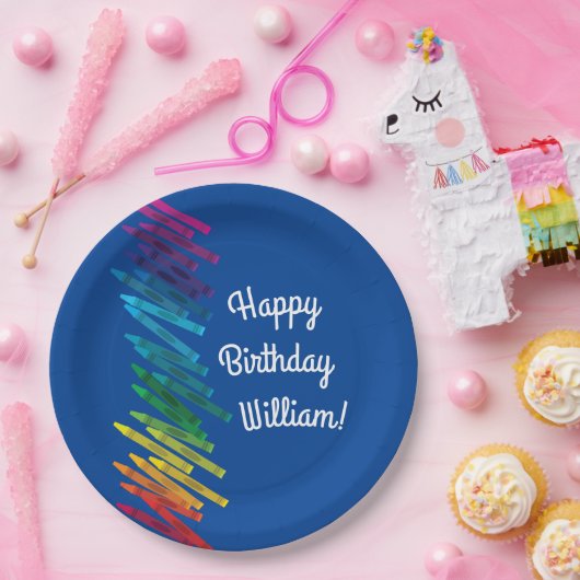 クレヨン子供の誕生日パーティーアートカワイイカラフル ペーパープレート (パーティー)