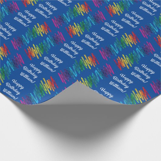 クレヨン子供の誕生日パーティーアートカワイイカラフル ラッピングペーパー (角)