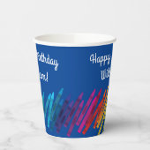 クレヨン子供の誕生日パーティーアートカワイイカラフル 紙コップ (左)