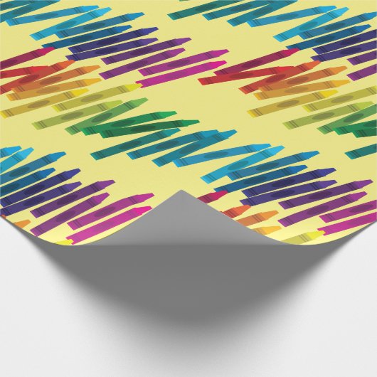 クレヨン子供の誕生日パーティーアートキュートラッカラフルプ ラッピングペーパー (角)