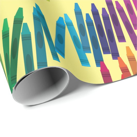 クレヨン子供の誕生日パーティーアートキュートラッカラフルプ ラッピングペーパー (ロールコーナー)