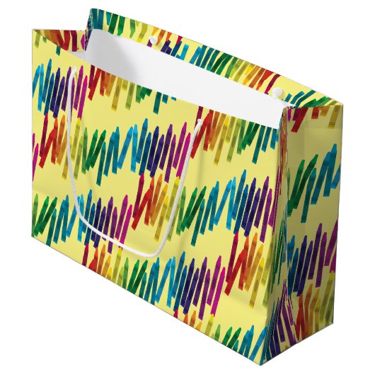 クレヨン子供の誕生日パーティーアートラージ抱き枕 ラージペーパーバッグ (正面アングル)