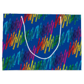 クレヨン子供の誕生日パーティーアート ラージペーパーバッグ (裏面)