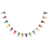 クレヨン子供の誕生日数々のパーティー色 バンティングフラッグ (全)