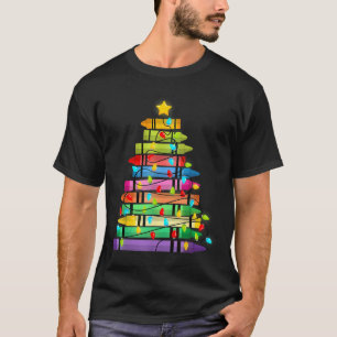 クレヨン学園先生生活で作られたクリスマスツリー Tシャツ