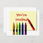 クレヨン招待されました 招待状 (正面/裏面)