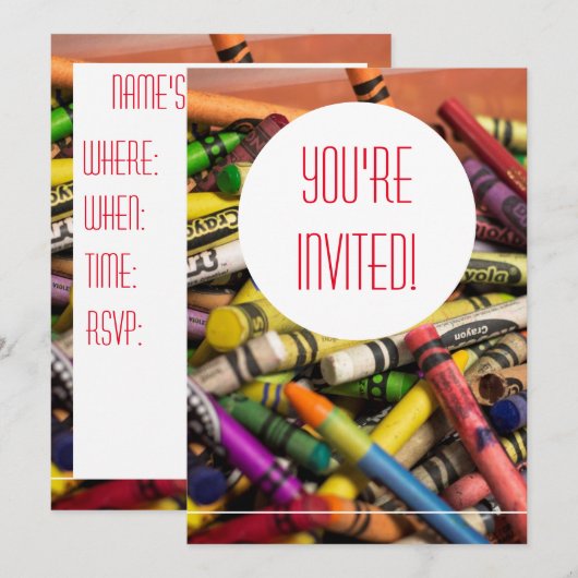 クレヨン招待状 招待状 (正面/裏面)