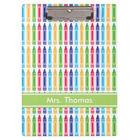クレヨン数々のクリップボパーソナライズされたード クリップボード (正面)