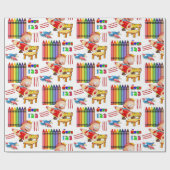 クレヨン数字ラッピング紙 ラッピングペーパー (フラット)