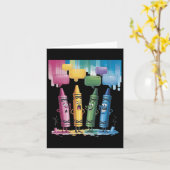 クレヨン気分カラークレヨンかわいい金曜教師生活 カード (黄色い花)