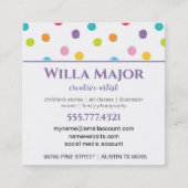 クレヨン水玉模様アートクリエイティブ スクエア名刺 (正面)