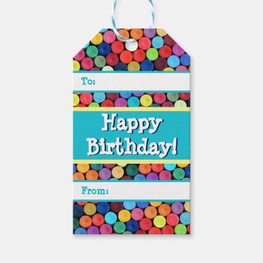 クレヨン水玉模様ギフトラベル ギフトタグ (正面)