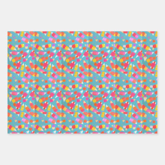 クレヨン爆発 ラッピングペーパーシート (正面)