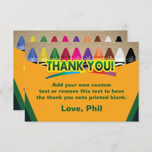 クレヨン箱のサンキューカード サンキューカード (正面/裏面)
