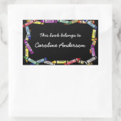 クレヨン縁ど蔵書票シール 長方形シール (バッグ)