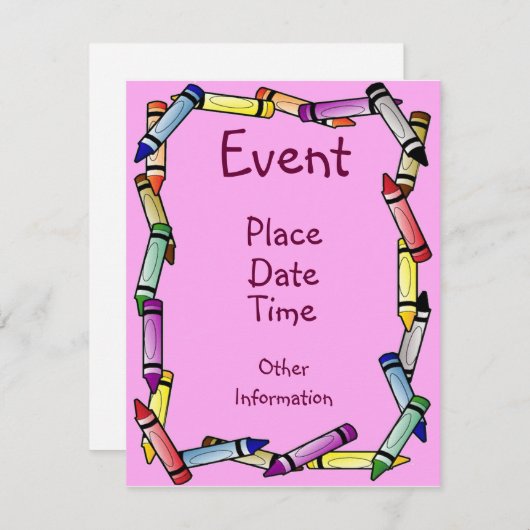 クレヨン縁ど 招待状 (正面/裏面)