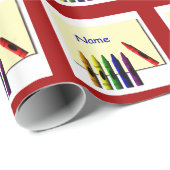 クレヨン色名カスタムキッズギフトラップ ラッピングペーパー (ロールコーナー)