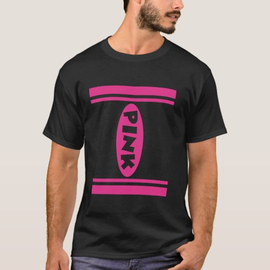 クレヨン衣装ピンク大人の女の子の男の子 Tシャツ (正面)