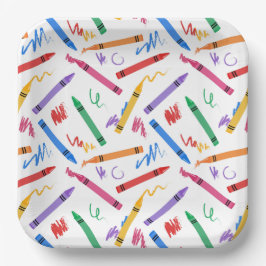 クレヨン誕生日パーティーキッズボーイガール ペーパープレート