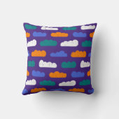 クレヨン雲のテクスチャを紫王室のに クッション (裏面)