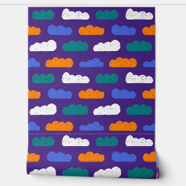 クレヨン雲のテクスチャを紫王室のに 壁紙