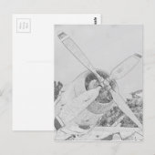 クレヨン飛行機 ポストカード (正面/裏面)