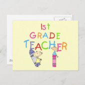 クレヨン1年生先生Tシャツ&ギフト ポストカード (正面/裏面)