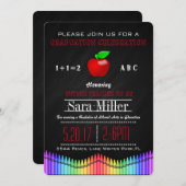 クレヨン&アップル先生卒業招待状 招待状 (正面/裏面)