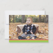 クレヨン キッズ 1歳の誕生日 緑の写真 サンキューカード (裏面)