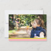 クレヨン キッズ 2歳 誕生日 ピンク 写真 サンキューカード (裏面)