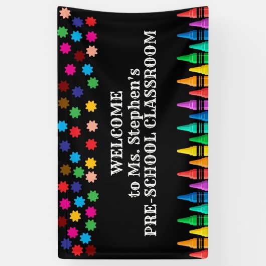 クレヨン&スターカラフルズへようこそ 横断幕 (縦)