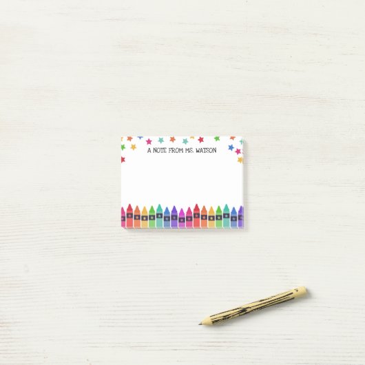 クレヨン&スターカラフルズノート学校 ポストイット (デスク上)