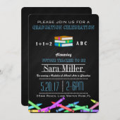 クレヨン&ブックス先生卒業招待状 招待状 (正面/裏面)