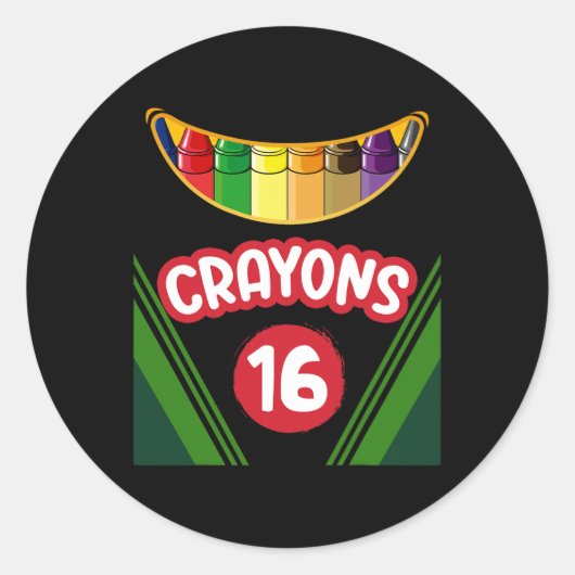 クレヨン ボックス ファン 教師 生徒 クレヨン スクワッド ハロー ラウンドシール (正面)