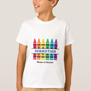 「クレヨン」学生校名カスタムTシャツ Tシャツ