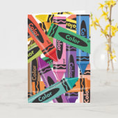 クレヨン-挨拶状 カード (黄色い花)