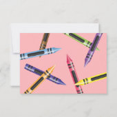 クレヨン 2歳の誕生日 ピンクの写真サンクスカード サンキューカード (裏面)