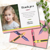 クレヨン 2歳の誕生日 ピンクの写真 ありがとうカード サンキューカード