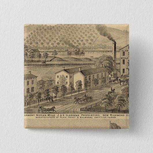 クレルモンウーレンミルズ 缶バッジ (正面)