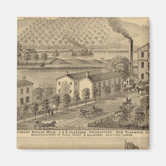 クレルモントウーレンミルズ マグネット (正面)