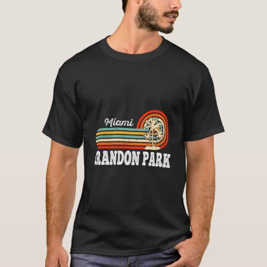 クレンドン・パーク マイアミ ヤシの木 ビーチ Tシャツ (正面)