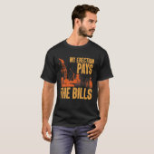 クレーおもしろいンのオペレーター男性パパ建築クルー Tシャツ (正面フル)