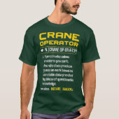 クレーおもしろいンオペレータ定義建築 Tシャツ (正面)