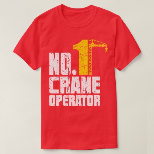 クレーおもしろいン操作者建築操作者タワーD Tシャツ (デザイン正面)