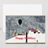 クレーの作品 - 冬、抽象芸術のクリスマス シーズンカード (正面/裏面)